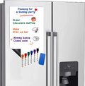 Magnetic Fridge Whiteboard Sheet for Kitchen Refrigerator - Dry Erase Magnetic White Board Organizer & Planner 11"x17" Strong Magnet Includes 6 Markers and Big Eraser