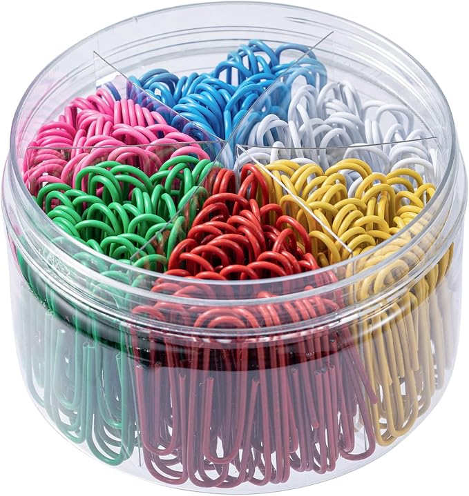 300 Pcs Colored Paper Clips, 2 Inch Assorted Color Paperclips, Large Vibrant Metal Paper Clips for Office, School, Home, Craft Projects - Organize Documents, Notes, Artworks