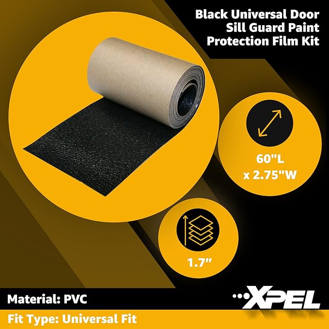 XPEL Black Universal Door Sill Guard (60" x 2.75") Paint Protection Film Kit