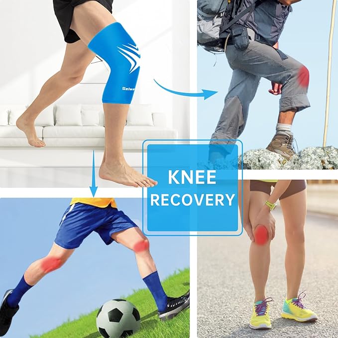 Extended Leg Knee Ice Pack Wrap for Injuries Compression, Reusable Soft Gel Freeze Knees Brace for Swelling, Replacement Surgery, Cold Compress Therapy for Arthritis, Meniscus Tear and ACL