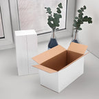 Hoikwo 10x5x5 Shipping Boxes Set of 25, White Corrugated Cardboard Box for Small Business for Packaging Mailing