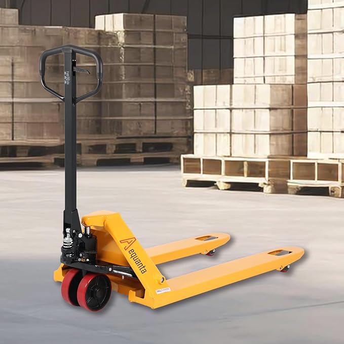 Heavy Duty Pallet Jack - 5500lbs Capacity, 3" Fork Lowered Height, Narrow Aisle Pallet Truck (71.4"), Durable Hydraulic System, 48×27" Fork