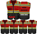 Safety Vest Reflective High Visibility with 5 Pockets ＆Zipper Class 2 Adult Unisex Construction Security Workwear