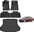 AIPOIL® Floor Mats & Cargo Liner Set for 2012-2015 Honda Civic & Civic Si Only Sedan (Not Coupe) | All-Weather | Easy to Clean | All-Round Protection, Black Accessories