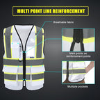 AYKRM Custom Logo Personalised Printed High Visibility Reflective 2 two tone work construction Safety Vest