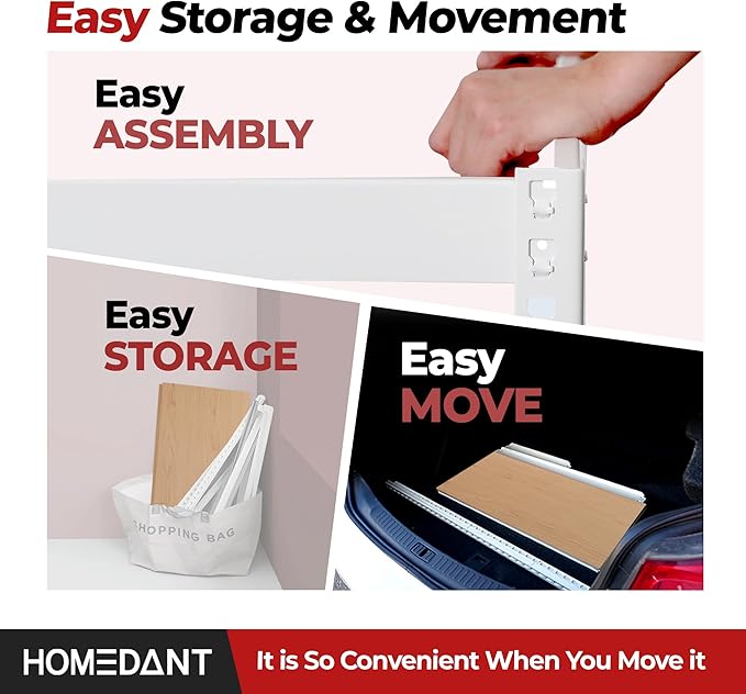 HOMEDANT 47.7" W Deep 5 Tier Heavy Duty Garage Shelving Adjustable Metal Rack Storage Shelves Standing Shelf Unit Organizers Industrial Warehouse Basement White 1Pack