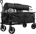 Gonex 48''L Collapsible Foldable Heavy Duty Oversized Wagon with 440lbs Weight Capacity, 300L Folding Large Utility Garden Grocery Shopping Cart with 8" H All-Terrain Wheels & 2 Drink Holders - Black