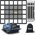 Tecoom Heavy Duty Cargo Net for Pickup Truck Bed, 4.86'x5.12' Adjustable Cam Buckles & S-Hooks & Cross Strap, 1,500 lbs Capacity Cargo Net Truck Accessory (58"x61")