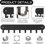 2 Pack Key Holder for Wall,Key Hooks with 8 Hooks,Key Rack for Wall No Drill for Living Room, Kitchen, Bathroom, Garage (Black)