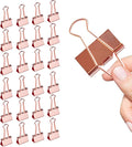 Large Rose Gold Binder Clips 1.6 inch 24 pcs, Capacity 0.66 Inch 41 mm fold Clips, Large Binder Clips, Paper Binder Clips, Large Paper Clips, Office Clips, Great Binder Clips