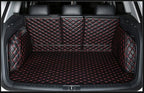 Dog Trunk Mat for Mercedes GLC Class GLC200 GLC260 GLC300 2016-2022 Full Coverage Cargo Mat+Backrest Cover+Both Sides Panel Replacement -Black w/Red Stitching