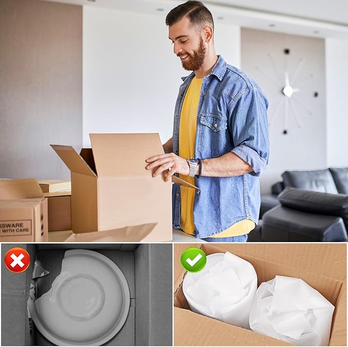 50Pack Foam Pouches,14" X 14" Dish Packing Foam Cushion Foam for Packing Dishes and glasses Moving Foam Wrap Pouches Packing Supplies for Moving