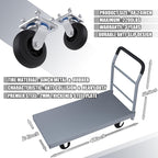 Heavy Duty Flatbed Cart, 2200LB Foldable Platform Truck Industrial Grade Weight Capacity, 48''L*24''W Platform Cart, Steel Hand Push Dolly Cart for Garden, Warehouse＆Yard