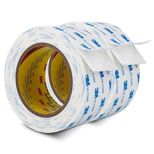 Made of 3M PE Foam Tape Double Sided Tape 2 in x 16.5ft 2 Pack Heavy Duty Waterproof for Crafts Picture Hanging Poster Alarm Sensor Arts DIY Home Deco