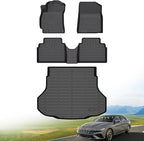 Hutisya-Floor Mats & Cargo Liner Set Fit for Hyundai Elantra 2021-2025 & Elantra N (Not for Hybrird) All Weather Protection Anti-Slip & Durable TPE Full Set Liners Automotive Accessories-Black