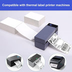 RyhamPaper 4" x 6" Fanfold Direct Thermal Labels - White Shipping Mailing Postage Labels, Perforated, Permanent Adhesive (8 Stacks - 8000 Labels)