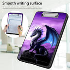 Clipboard with Storage,Office Supplies Nursing Clipboards Folder with Pen Holder Plastic Foldable Clip Board with Storage for Nurse Teacher,Purple Dragon