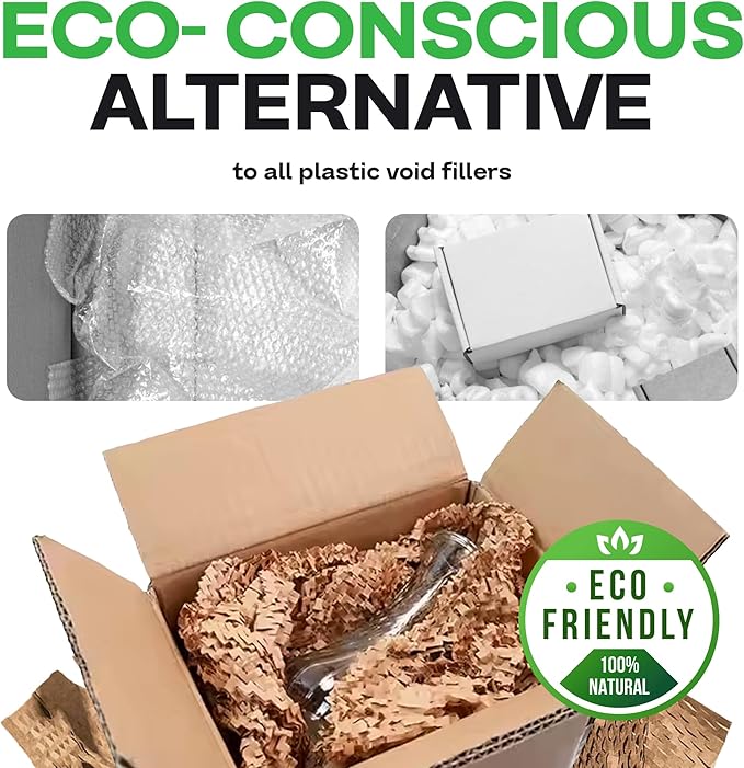 IDL Packaging HexaFil Honeycomb Packing Kraft Paper 15" x 10080" (840ft) in Self-Dispensed Box - Patented Cushioning Box Filler for Void Filling, Moving, Shipping - Alternative to Bubble Plastic
