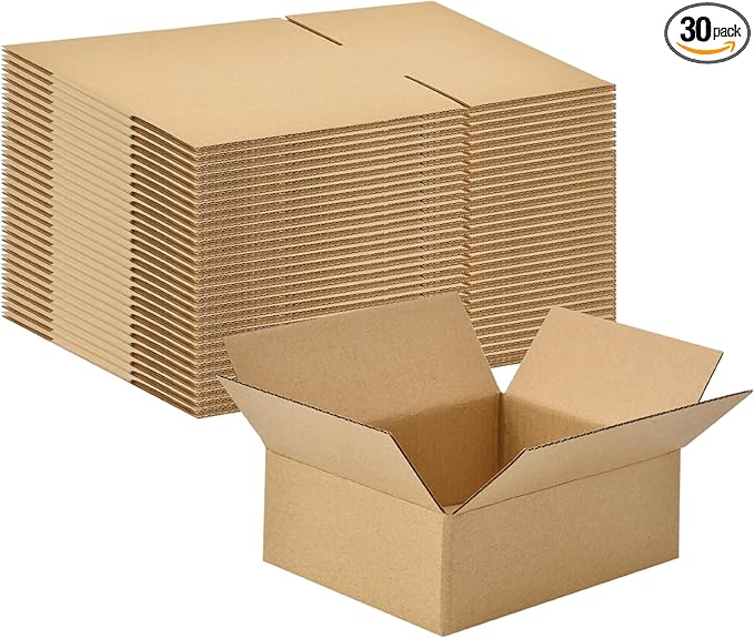 30 Pack 6x4x2 inches Small Shipping Boxes Brown Corrugated Cardboard Boxes for Packing, Mailing, Moving, Business
