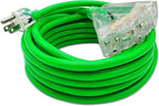 25 ft Outdoor Extension Cord Waterproof - 14 Gauge Heavy Duty Extension Cord 25 ft - Lighted Outdoor Extension Cords with Multiple Outlets - Watts Wire - 25' Grounded - extensiones electricas