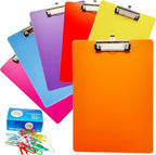 6 Pack Plastic Clipboards,Office Clipboards Standard A4 Letter Size,Colorful Clear Clip Boards with Hangable Low Profile Clip,Clipboard for Classrooms,Offices,Doctor,Nurse,Colored Assorted