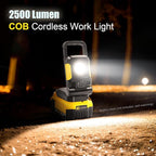 18V/20V Cordless Work Light, 25W Portable Flood Light Work for Dewalt 18V Battery, Super Bright COB LED Work Light with 3 Light Modes and Upgraded Low Voltage Protection(no Battery)
