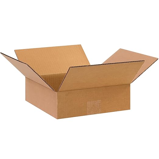 TAPE LOGIC 10 x 10 x 3 Corrugated Cardboard Boxes, Flat 10"L x 10"W x 3"H, Pack of 25 | Shipping, Packaging, Moving, Storage Box for Home or Business, Strong Wholesale Bulk Boxes