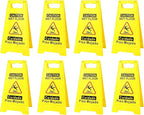 8 Pack Caution Wet Floor Sign, 24" Height, Bright Yellow, Double-Sided A-Frame Safety Caution Sign Commercial, Bilingual Caution Message