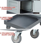 Heavy-Duty Commercial Janitorial Cleaning Cart with Dual Cabinets, 3 Storage Shelves, Vinyl Trash Bag & Smooth-Rolling Wheels – Professional Housekeeping Trolley for Hotels, Schools & Apartments