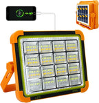 Solar Portable Camping Light with Stand, 100W 12000mAh Battery Rechargeable Light with 4 Modes, LED Cordless Flood Lights for Work, Emergency Power Failure, Car Repair