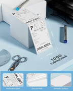 4x6 Thermal Shipping Label Mailing Stickers Paper for Direct Thermal Label Printer USPS UPS Address Fanfold Big Packing White Color 1000 Labels/Stack,1 Stack