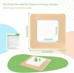 NeuHeils Silicone Super Absorbent Wound Dressing 5''x5'' 10 Packs, Self-Adhesive Waterproof Bandage with Ultrasorb Polymer Pad for Heavy Exudates Wound
