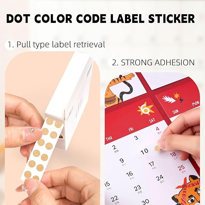 PARLAIM 1/4 Inch Round Adhesive Color-Code Dot Stickers,4000 Circle Coding Label Stickers for Office Classroom Kraft