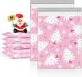 Metronic Christmas Poly Mailers 14.5x19" 50 Pack, Pink Christmas Tree Large Shipping Bags for Clothes, Cute Snowflake Shipping Envelopes Mailers Poly Bags with Self Seal for Small Business