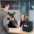 xydled Suggestion Box with Lock Wall Mountable Metal Donation/Ballot/Voting/Collection/Key Drop Box with 50 Free Suggestion Cards 7.1"x 5.7"x 8.1" Black