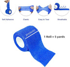 [24Pack 2" x5 Yards] Blue-Self Adhesive Bandages Pre Wrap, Athletic Elastic Cohesive Bandage for Sports, Injuries, Treatments, and Recovery, First Aid Tape Vet Wrap for Cat, Dog