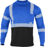 FONIRRA Safety Shirts for Men High Visibility Reflective ANSI Class 2 Hi Vis Construction Work T Shirts Long Sleeve