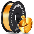 Geeetech Bundle Silk PLA Filament 1.75mm for 3D Printer, Metal-Like Shiny 3D Filament, 3 Spools Pack, 0.5kg/Spool, Dimensional Accuracy +/- 0.02 mm, Metallic Silver+Copper+Gold