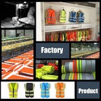 YOWESHOP High Reflective Visibility Safety Vest Custom Your Logo Safety Workwear with Reflective Strips and Front Zipper
