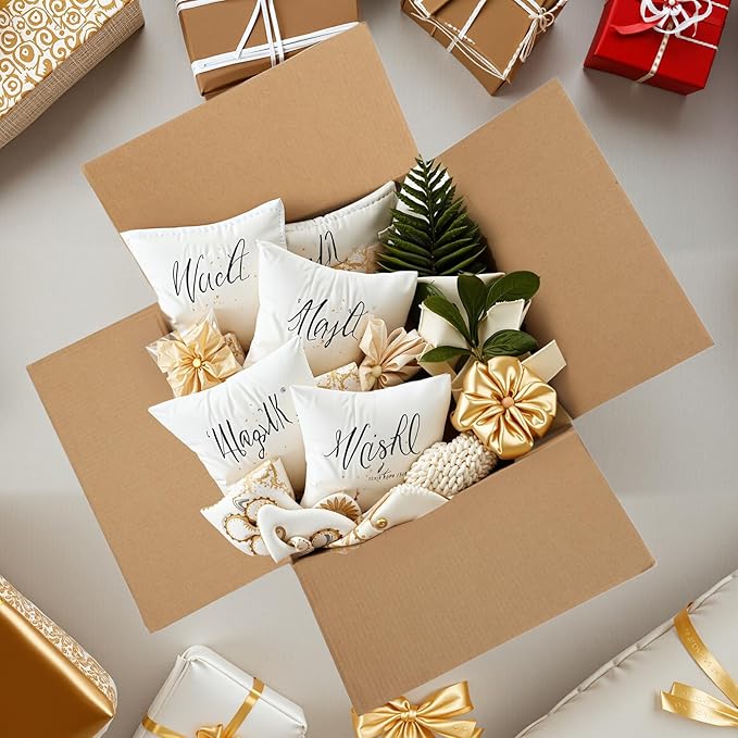 CRUGLA 10x10x10 White Shipping Boxes Set of 15, White Corrugated Cardboard Boxes for Small Business Shipping Mailing Packing