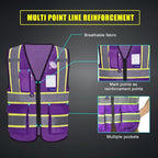 AYKRM 11 color High Vis Reflective Safety Vest for Women Men Security Pocket Zipper