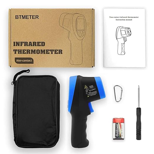 BTMETER BT-1500C Pyrometer Non Contact Laser Infrared Thermometer Measures -58℉ to 2732℉ (-50℃ ~ 1500℃) High Temp, IR Temperature Gauge with Color LCD (NOT for Human Temp)
