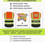 BeautyWill Custom Logo Safety Vest Class 2 High Visibility Reflective Vest for Men - Personalized Logo Team Vest