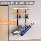 Lumber Storage Rack,Upgrade Folding Lumber Rack Wall Mount, Heavy Duty Metal 8 Level 32 Inch Wood Storage Rack for Garage Storage Organization