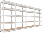 HOMEDANT 5 Tier Storage Shelves Adjustable Laminated Boltless Garage Metal Shelving Unit Heavy Duty Utility Rack Shelf Warehouse Pantry Closet Kitchen (4, (M) 35.9" W, White)