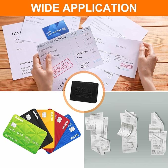 HARFINGTON Car Registration and Insurance Holder PU Leather Vehicle Glove Box Organizer Storage Accessories Car ID Holder with 6 Pockets for License ID Card Bank Card Documents, Black