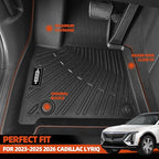 All Weather Floor Mats for 2023 2024 2025 2026 Cadillac Lyriq Floor Mats & Cargo Mat & Backrest Mats for Cadillac Lyriq Accessories All Season Guard Anti-Slip Floor Liner