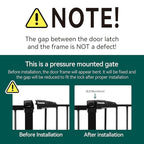 Babelio Baby Gate for Doorways and Stairs, 29-48" Auto Close Dog Gate PressGuard P7, Easy-Install Pressure Mounted Satey Door, No Drilling Safety Gate for Child and Pets, 2 Pack, Black