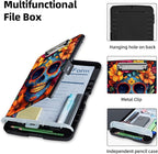 Clipboard with Storage Box & Pen Holder,Heavy Duty Clip Boards 8.5x11 for Nursing,High Capacity,School & Office Supplies,Floral Skull