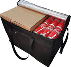 ATYARD Insulated Pizza Delivery Bag, 23" x 14" x 15" Pizza Warmer Bags for Carry Hot, Insulated Food Delivery Bag, Insulated Grocery Bags, Black, 1-Pack